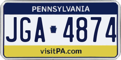 PA license plate JGA4874