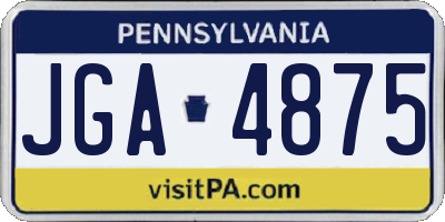 PA license plate JGA4875