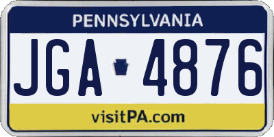 PA license plate JGA4876