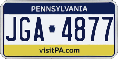 PA license plate JGA4877