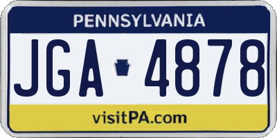 PA license plate JGA4878