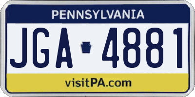 PA license plate JGA4881