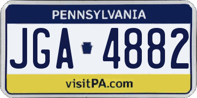 PA license plate JGA4882