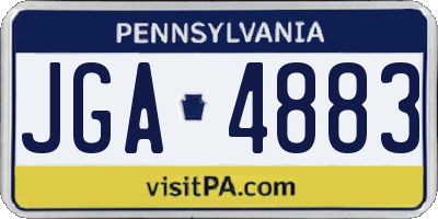 PA license plate JGA4883