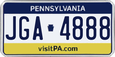 PA license plate JGA4888