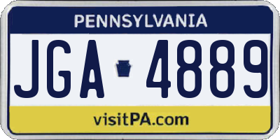PA license plate JGA4889