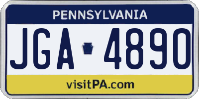 PA license plate JGA4890