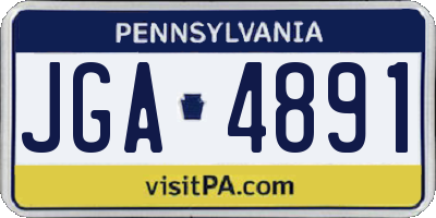 PA license plate JGA4891
