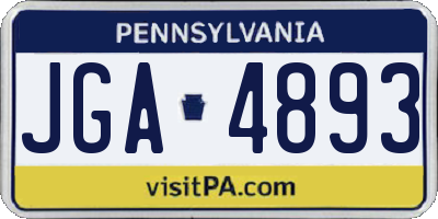 PA license plate JGA4893