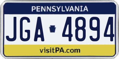 PA license plate JGA4894