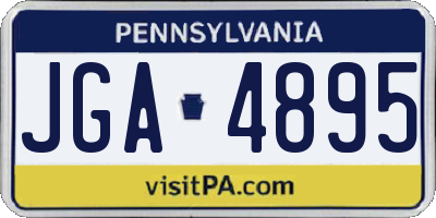 PA license plate JGA4895