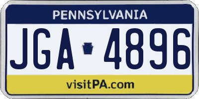PA license plate JGA4896
