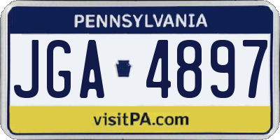 PA license plate JGA4897