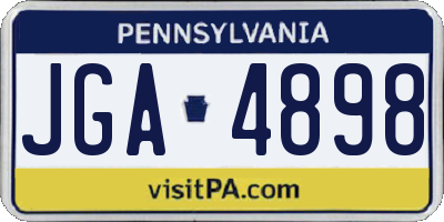 PA license plate JGA4898