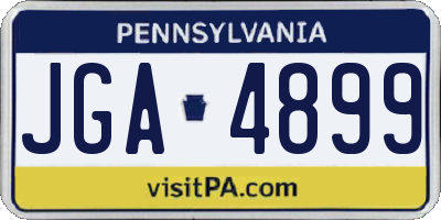 PA license plate JGA4899