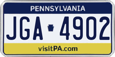 PA license plate JGA4902
