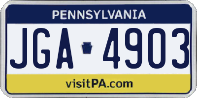 PA license plate JGA4903