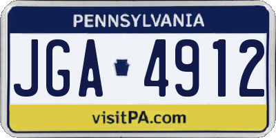PA license plate JGA4912