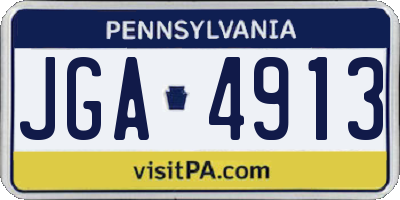 PA license plate JGA4913