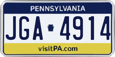 PA license plate JGA4914