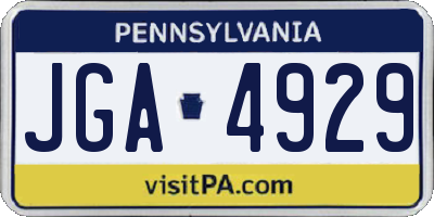 PA license plate JGA4929