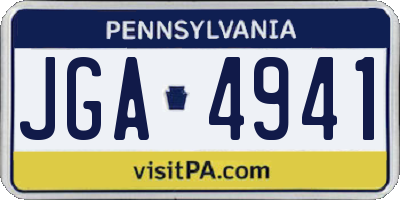 PA license plate JGA4941
