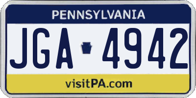 PA license plate JGA4942