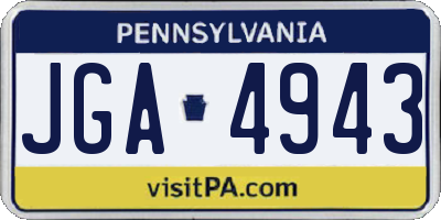 PA license plate JGA4943