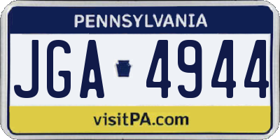PA license plate JGA4944