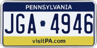 PA license plate JGA4946