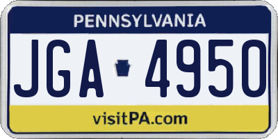 PA license plate JGA4950