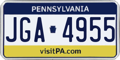 PA license plate JGA4955