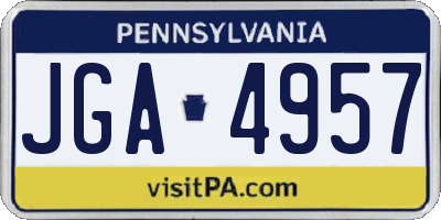 PA license plate JGA4957