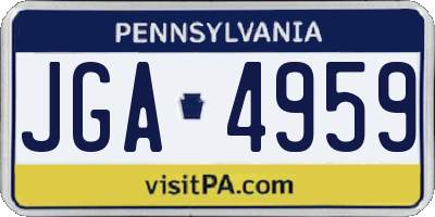 PA license plate JGA4959