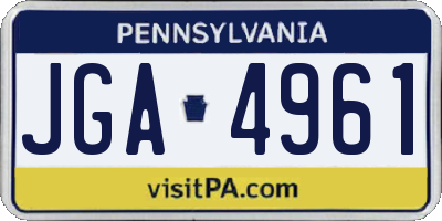 PA license plate JGA4961