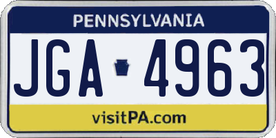 PA license plate JGA4963