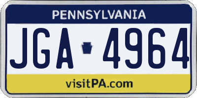 PA license plate JGA4964