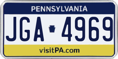 PA license plate JGA4969
