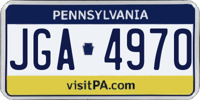 PA license plate JGA4970