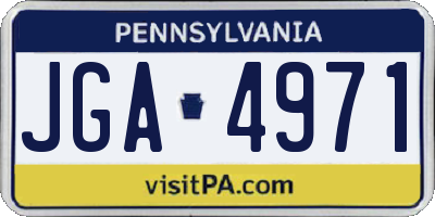 PA license plate JGA4971
