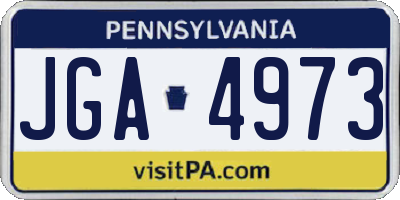 PA license plate JGA4973