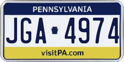 PA license plate JGA4974