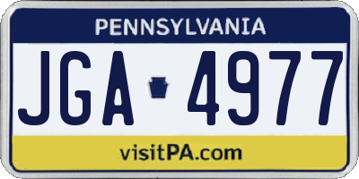 PA license plate JGA4977