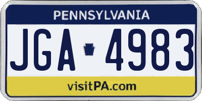 PA license plate JGA4983