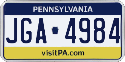 PA license plate JGA4984