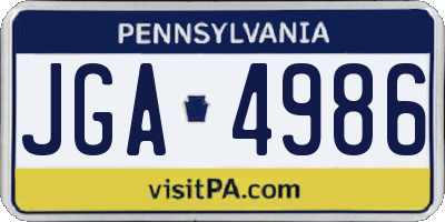 PA license plate JGA4986