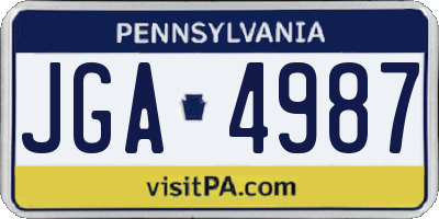 PA license plate JGA4987