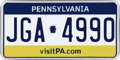 PA license plate JGA4990