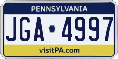 PA license plate JGA4997