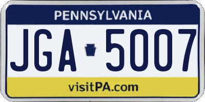 PA license plate JGA5007